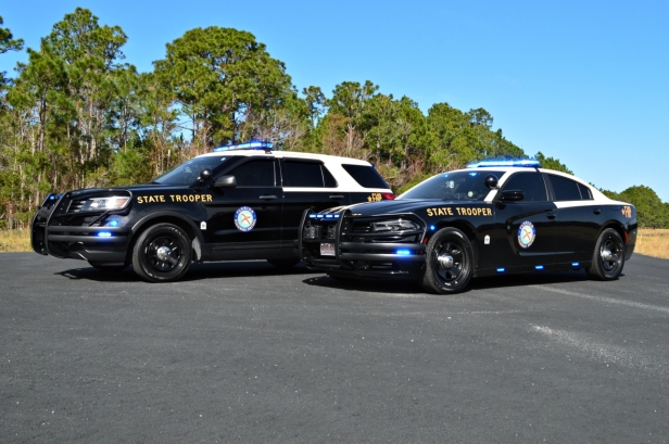 Florida Highway Patrol's Ford Utility and Dodge Charger.